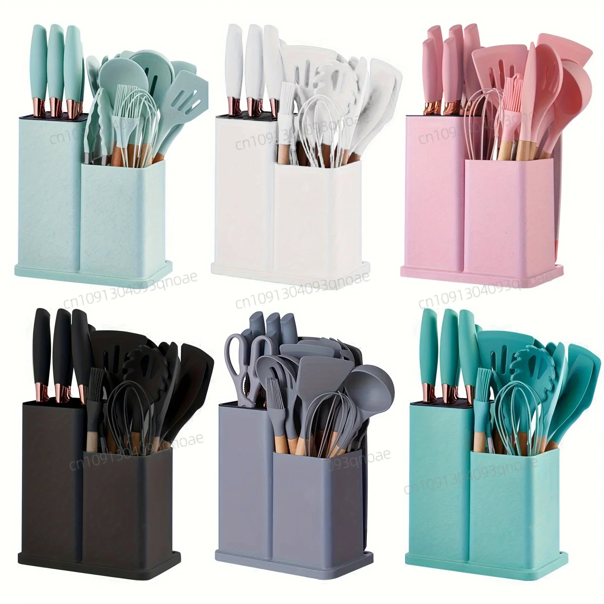 19 Advanced Silicone Kitchenware Sets Equipped with Wooden Handles