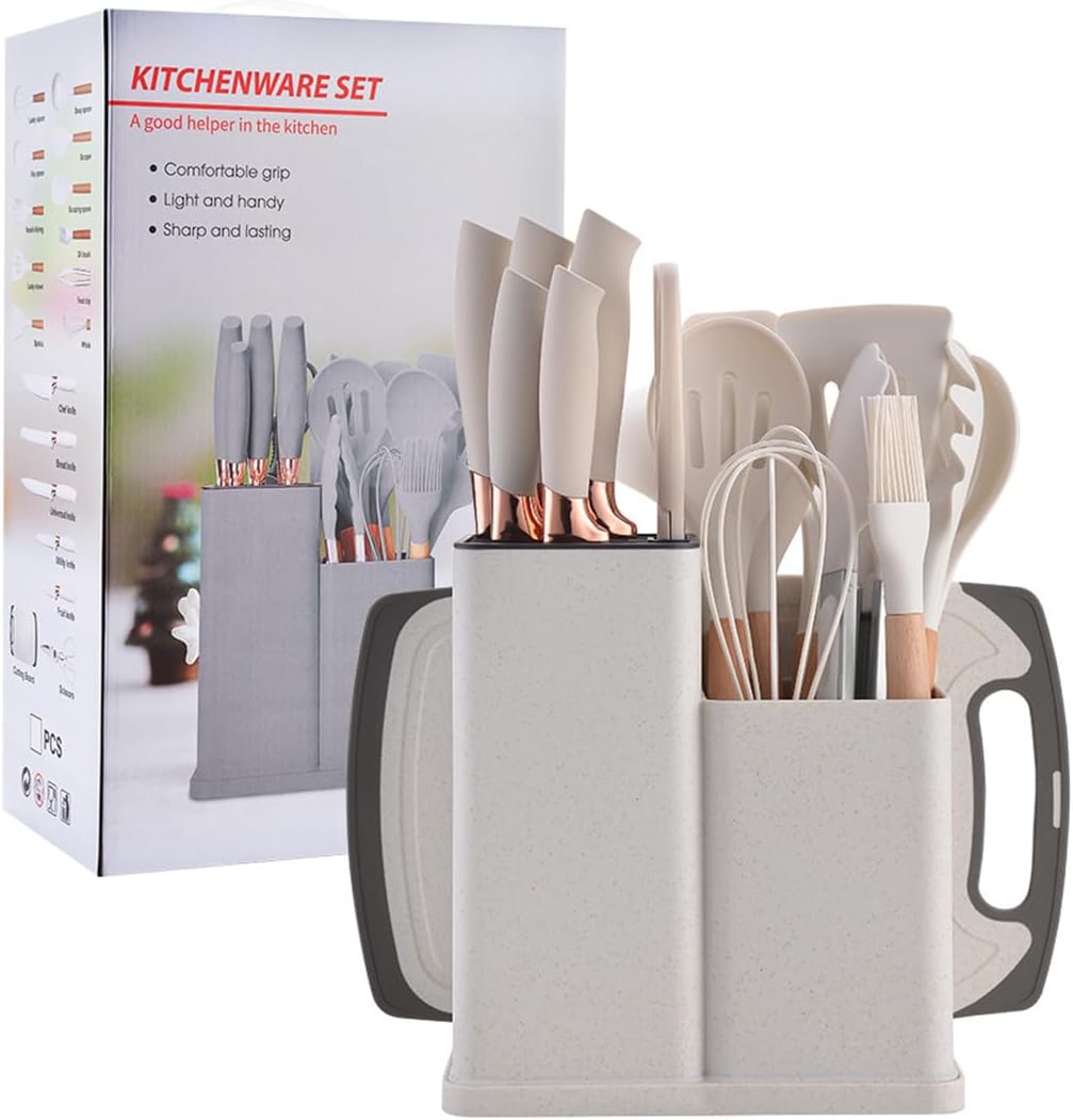 19 Advanced Silicone Kitchenware Sets Equipped with Wooden Handles