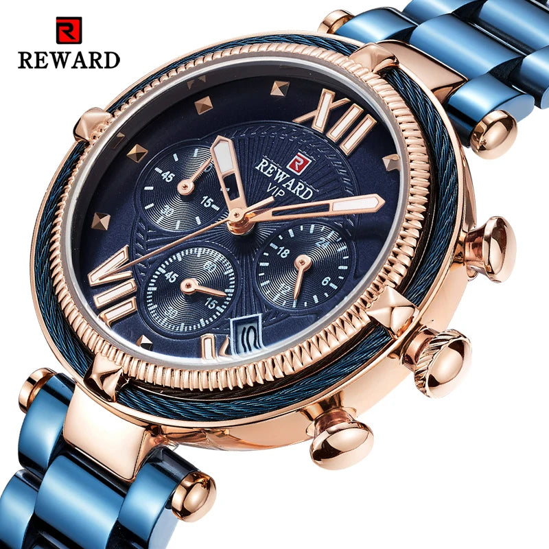 REWARD Luxury Fashion Women Watches Waterproof Casual Quartz Ladys Watch