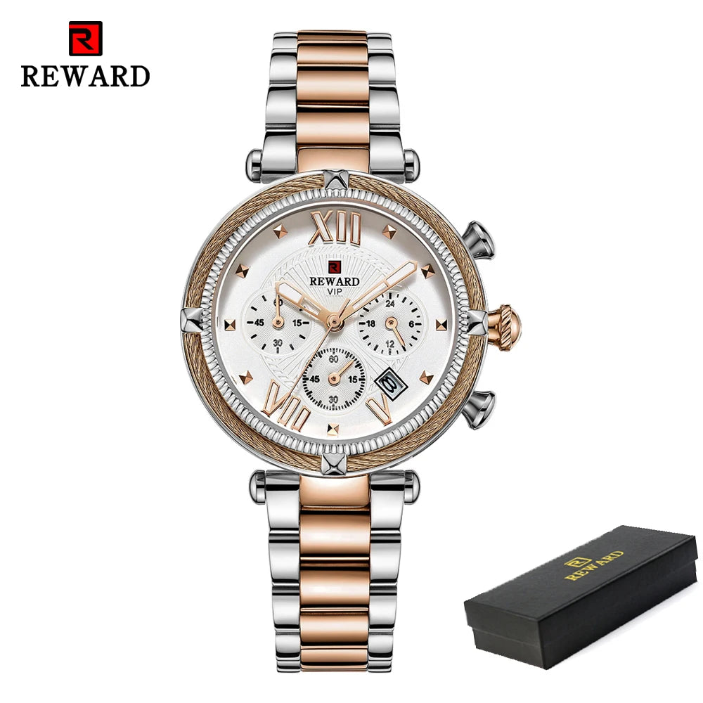 REWARD Luxury Fashion Women Watches Waterproof Casual Quartz Ladys Watch
