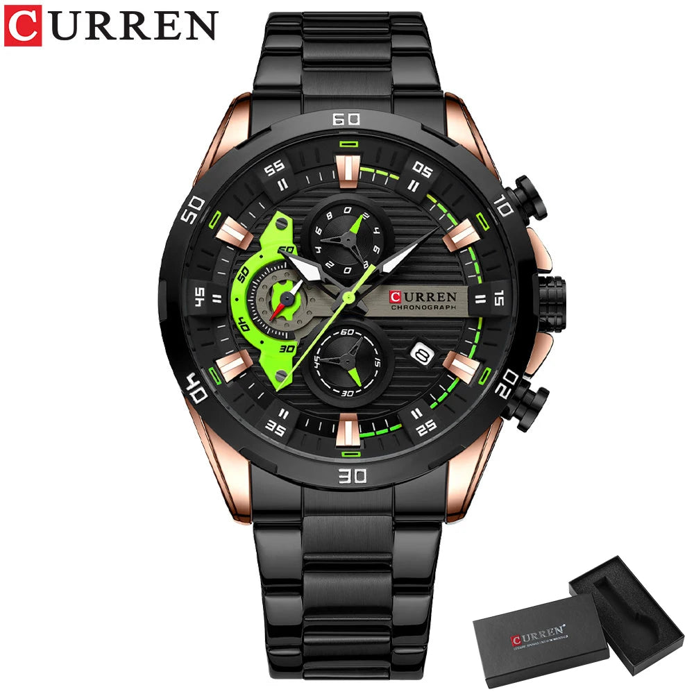 CURREN Stainless Steel Watches for Mens Creative Fashion