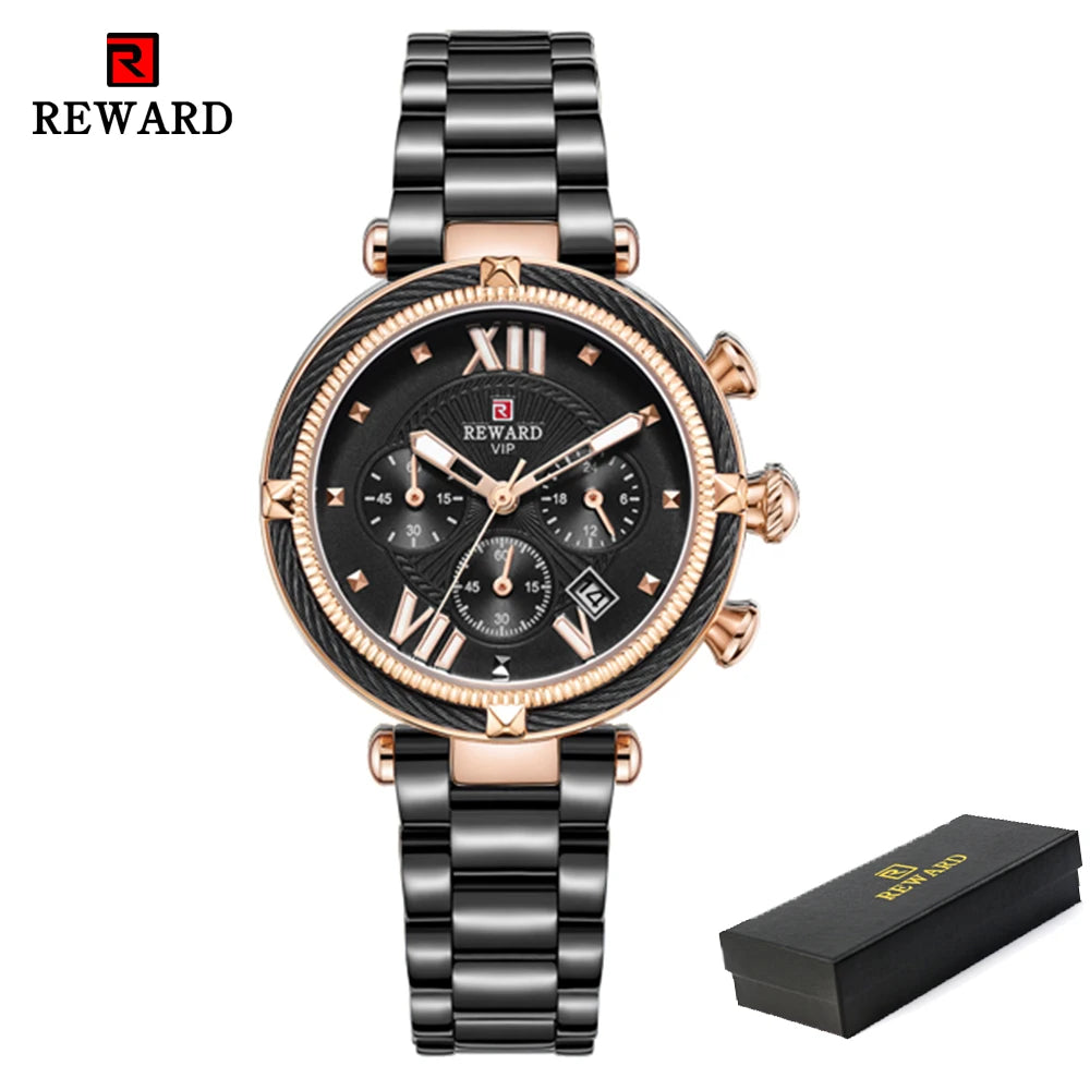 REWARD Luxury Fashion Women Watches Waterproof Casual Quartz Ladys Watch