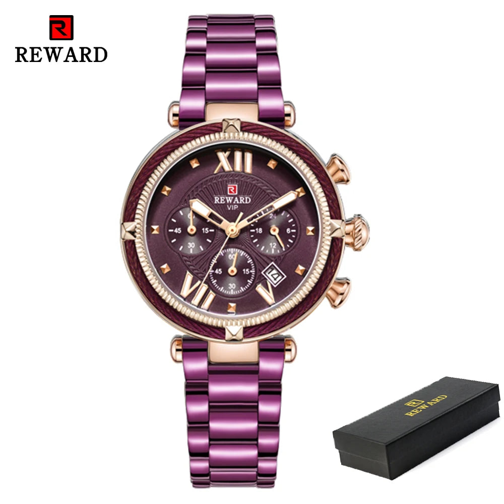 REWARD Luxury Fashion Women Watches Waterproof Casual Quartz Ladys Watch