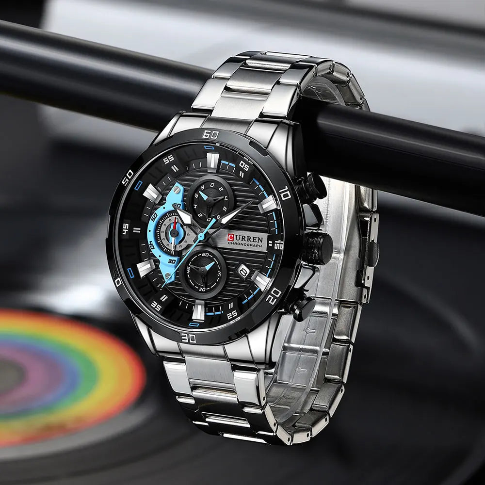 CURREN Stainless Steel Watches for Mens Creative Fashion