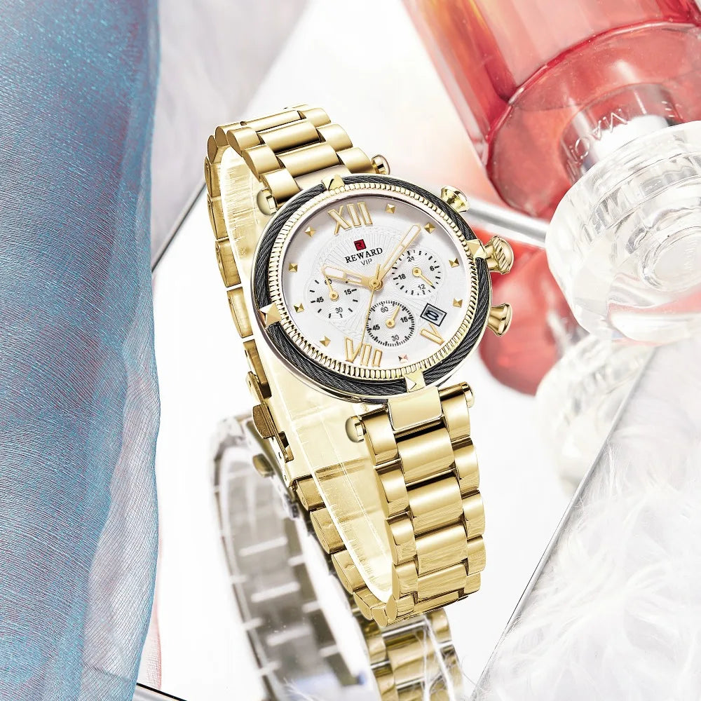 REWARD Luxury Fashion Women Watches Waterproof Casual Quartz Ladys Watch