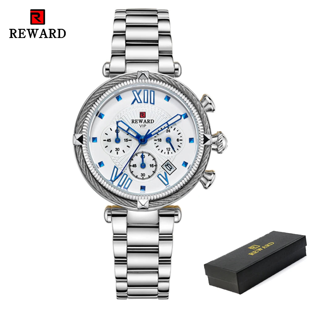 REWARD Luxury Fashion Women Watches Waterproof Casual Quartz Ladys Watch