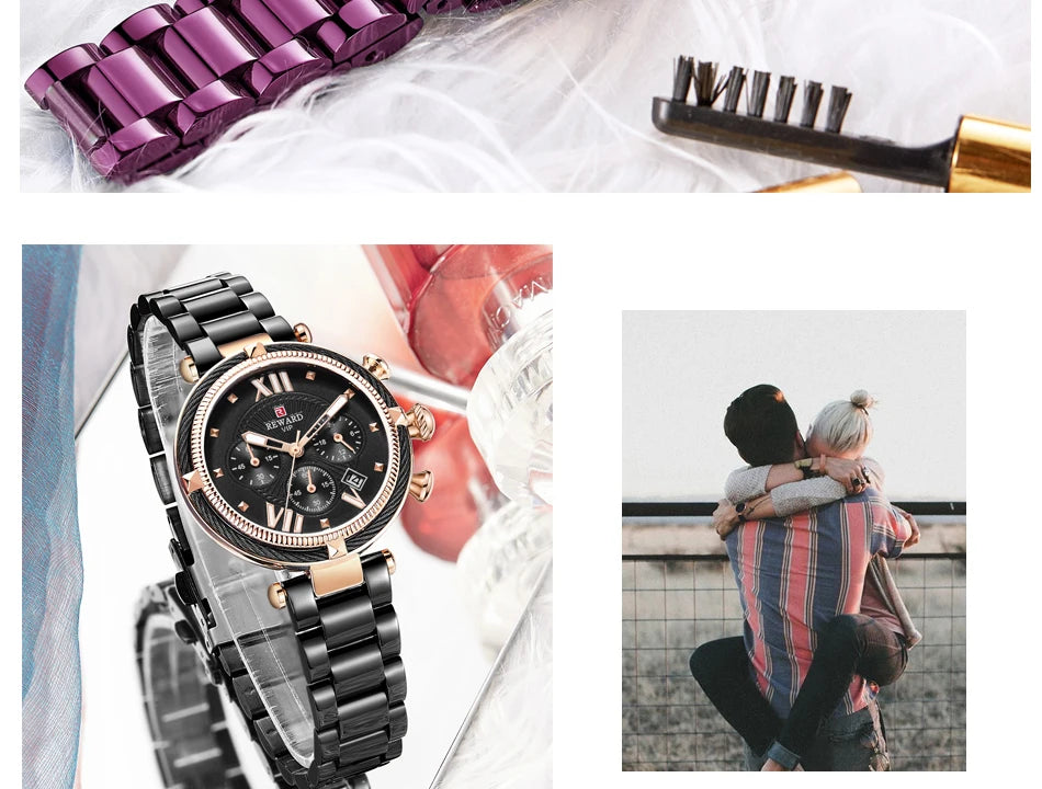 REWARD Luxury Fashion Women Watches Waterproof Casual Quartz Ladys Watch