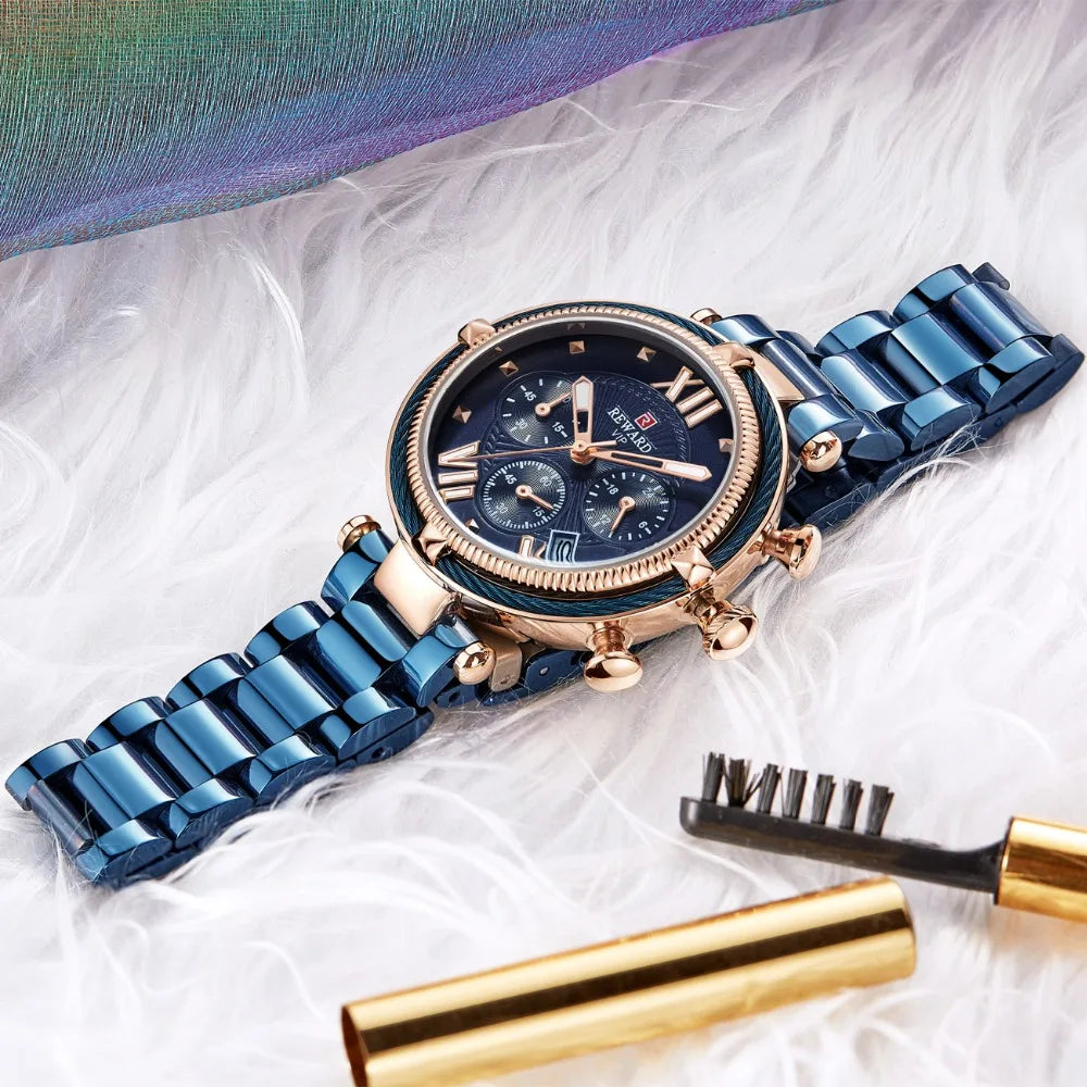 REWARD Luxury Fashion Women Watches Waterproof Casual Quartz Ladys Watch