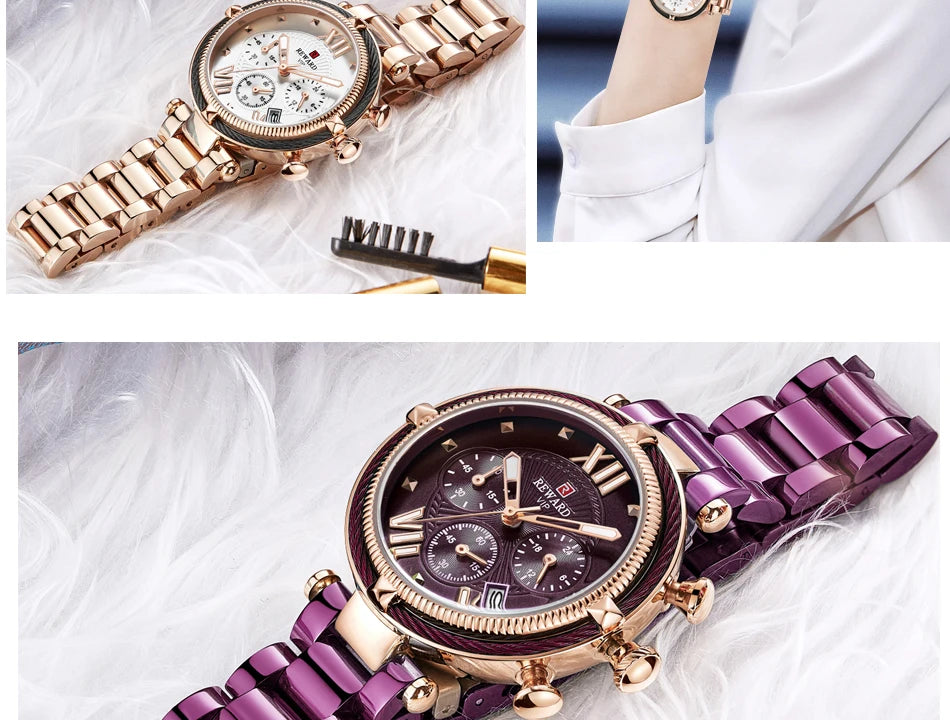 REWARD Luxury Fashion Women Watches Waterproof Casual Quartz Ladys Watch