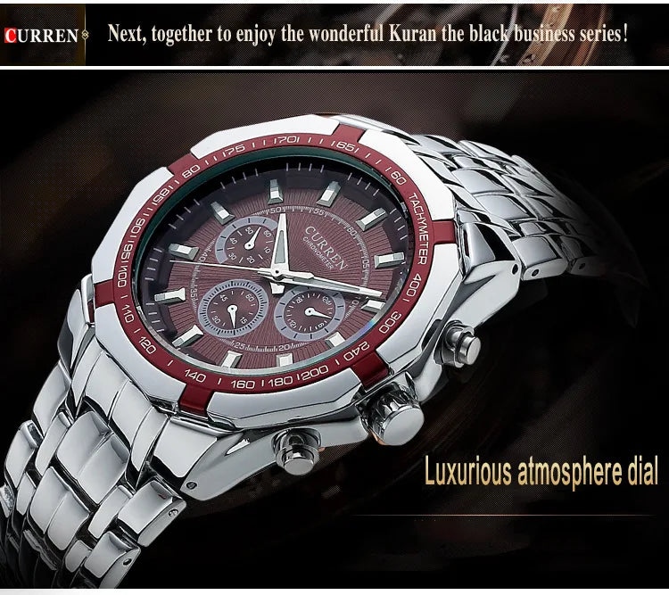 CURREN Men Luxury Brand Military Sport Mens Watches Full Steel