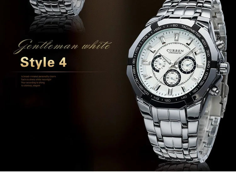 CURREN Men Luxury Brand Military Sport Mens Watches Full Steel