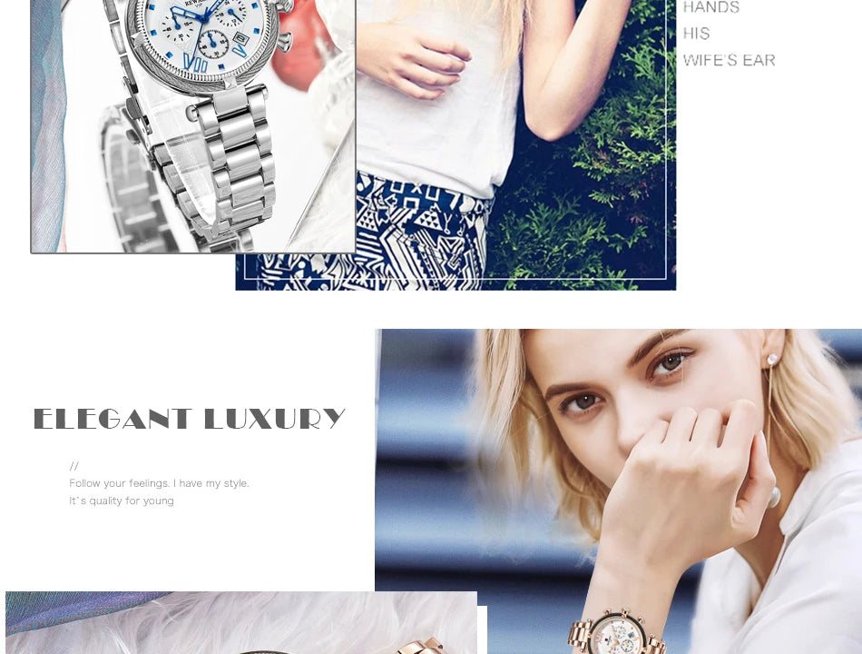 REWARD Luxury Fashion Women Watches Waterproof Casual Quartz Ladys Watch