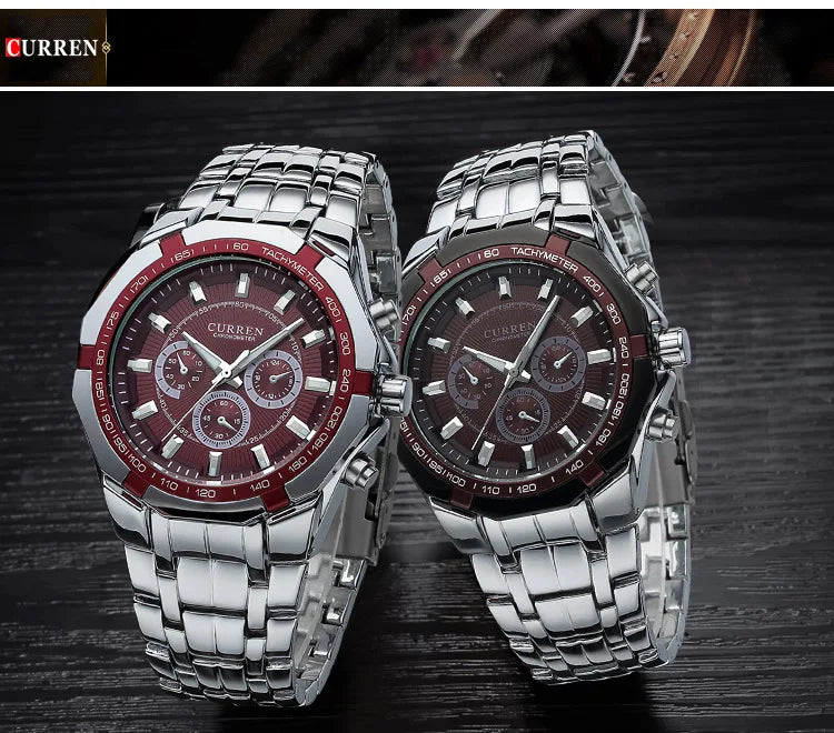 CURREN Men Luxury Brand Military Sport Mens Watches Full Steel