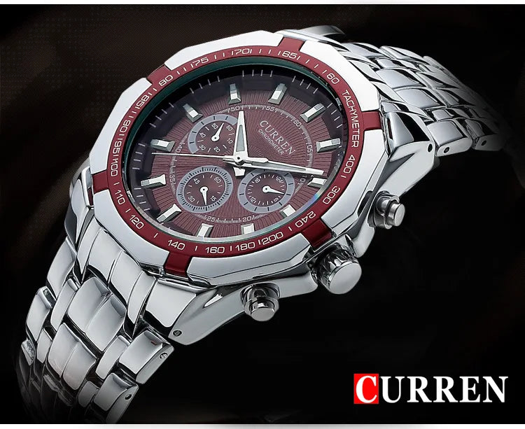 CURREN Men Luxury Brand Military Sport Mens Watches Full Steel