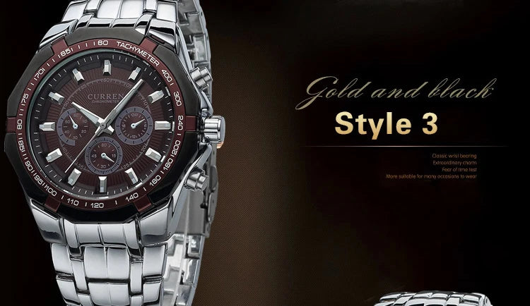 CURREN Men Luxury Brand Military Sport Mens Watches Full Steel