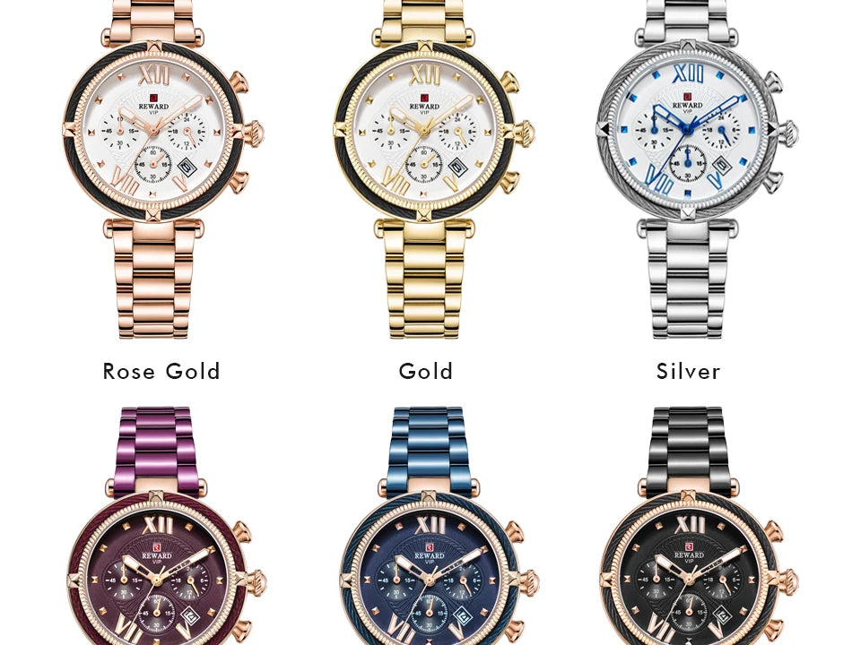 REWARD Luxury Fashion Women Watches Waterproof Casual Quartz Ladys Watch