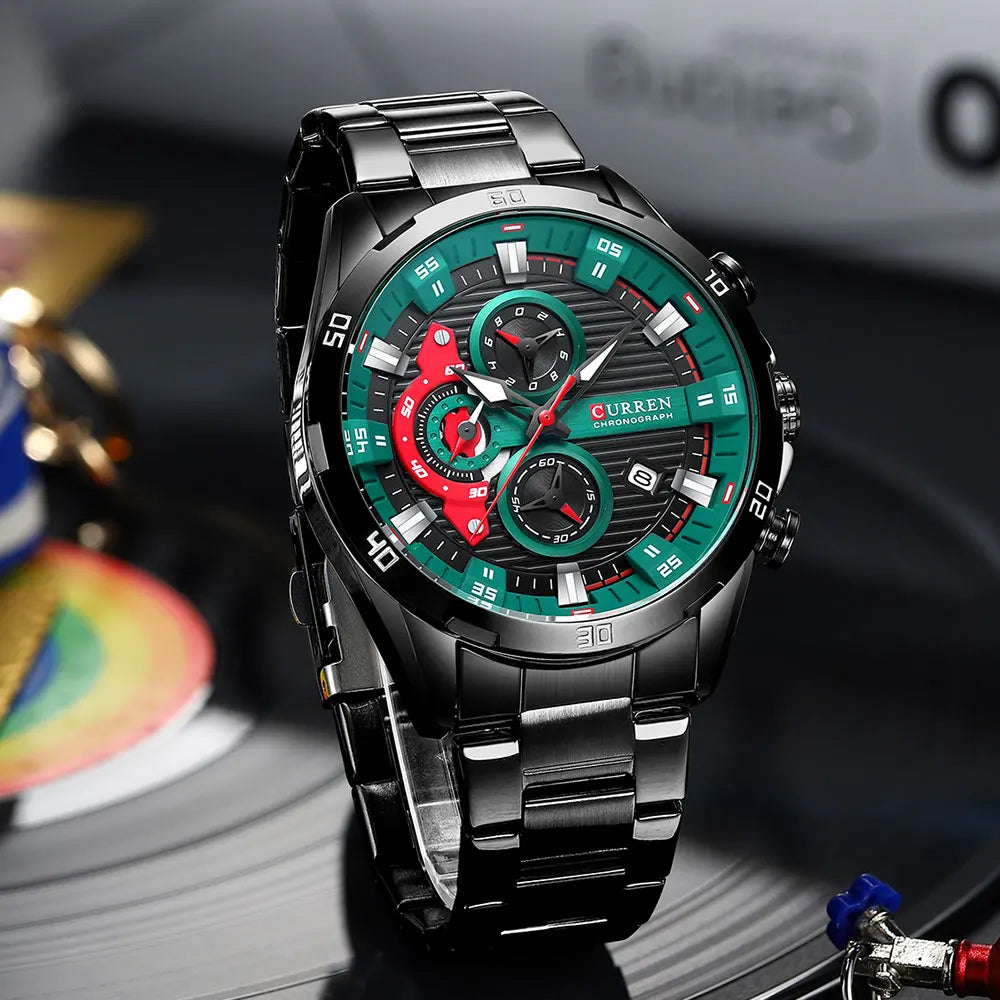 CURREN Stainless Steel Watches for Mens Creative Fashion