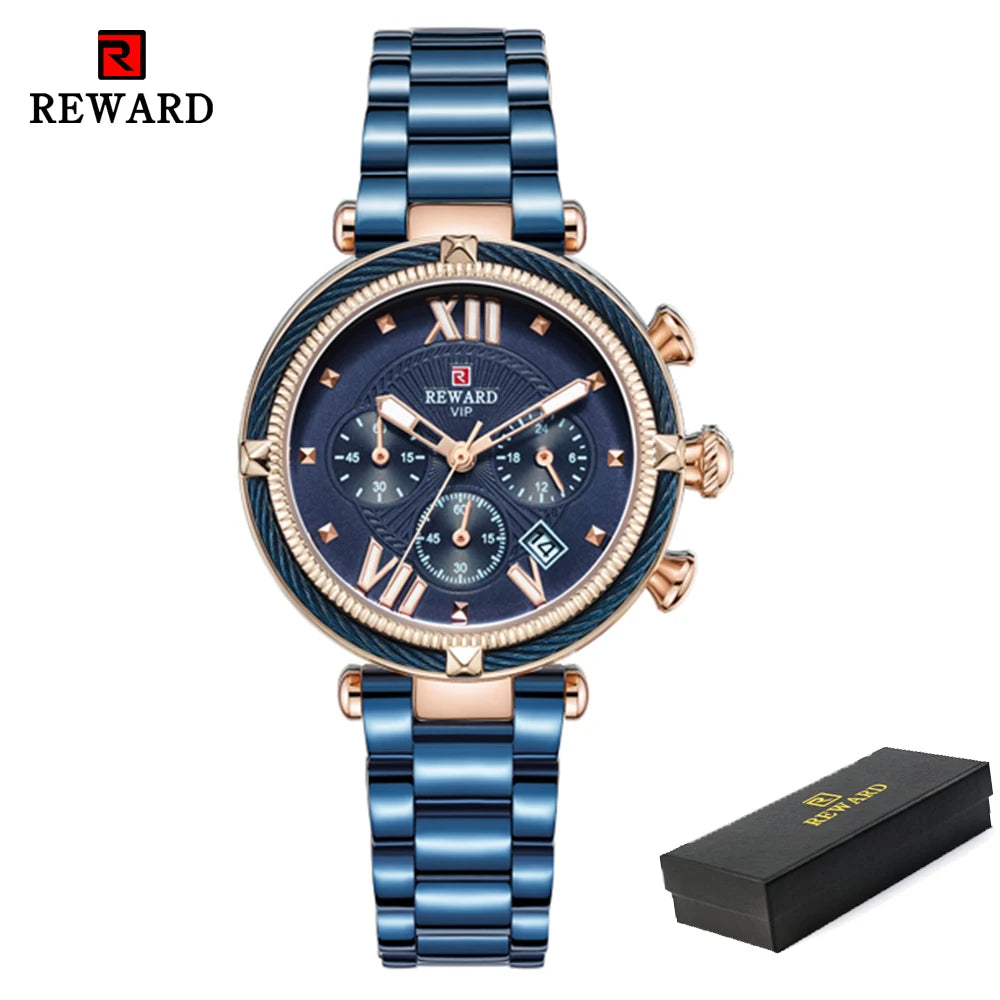 REWARD Luxury Fashion Women Watches Waterproof Casual Quartz Ladys Watch