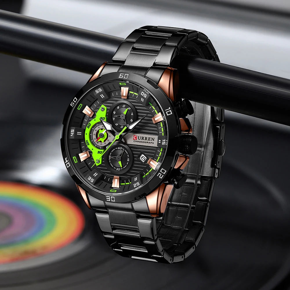 CURREN Stainless Steel Watches for Mens Creative Fashion