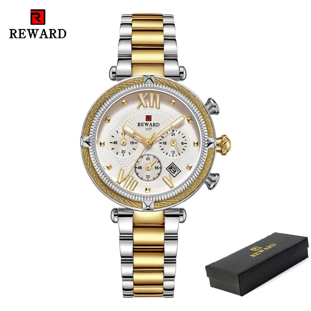 REWARD Luxury Fashion Women Watches Waterproof Casual Quartz Ladys Watch