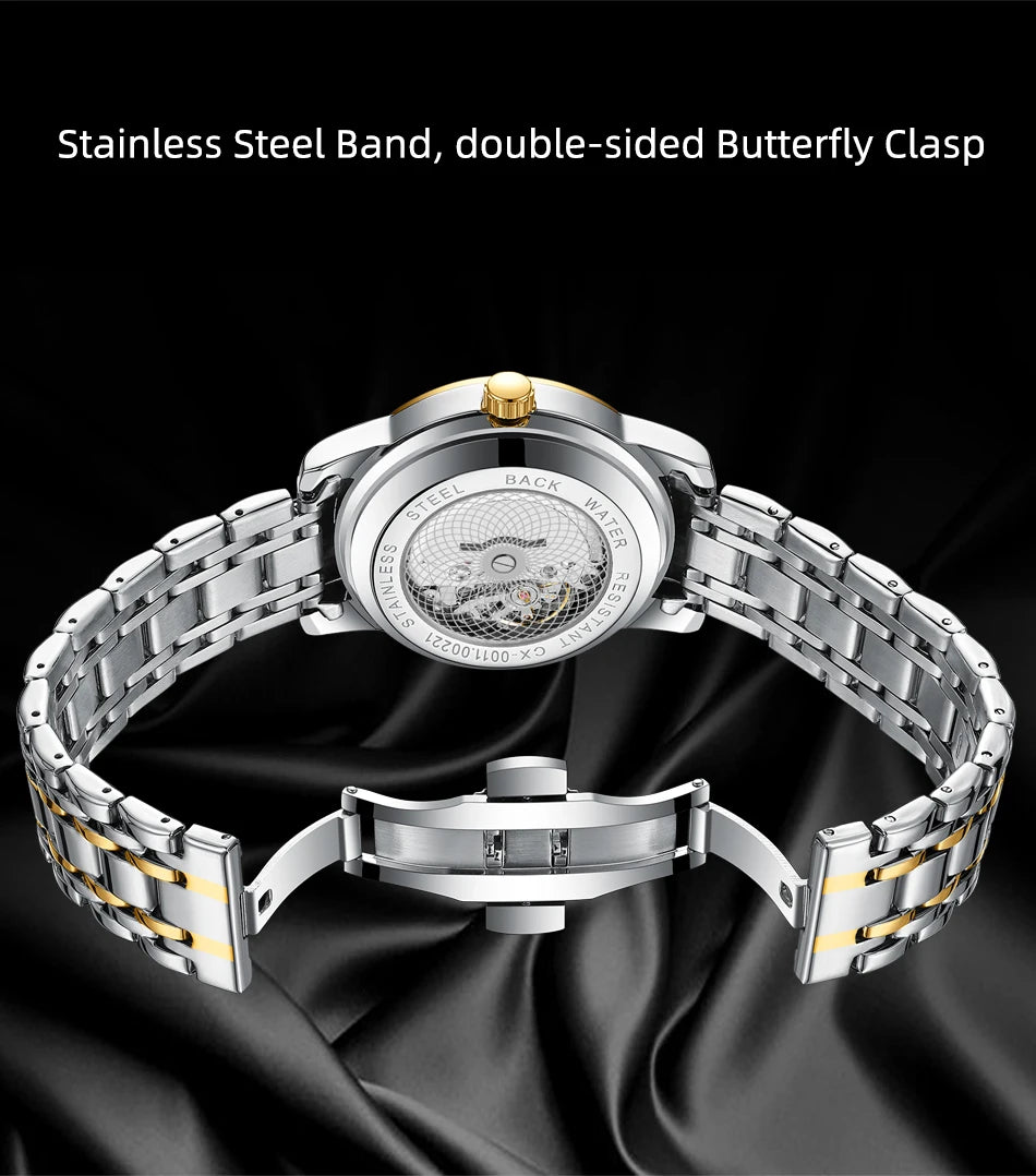 Top Brand Watches For Men High Quality See Through Skeleton Quartz Watch