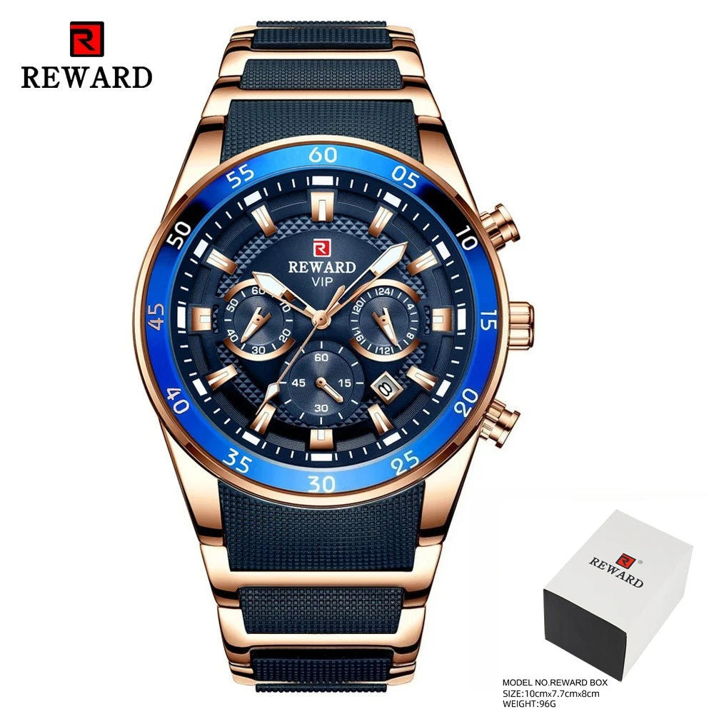 REWARD 81001 Men Watch Luxury Quartz All Steel Men Watch
