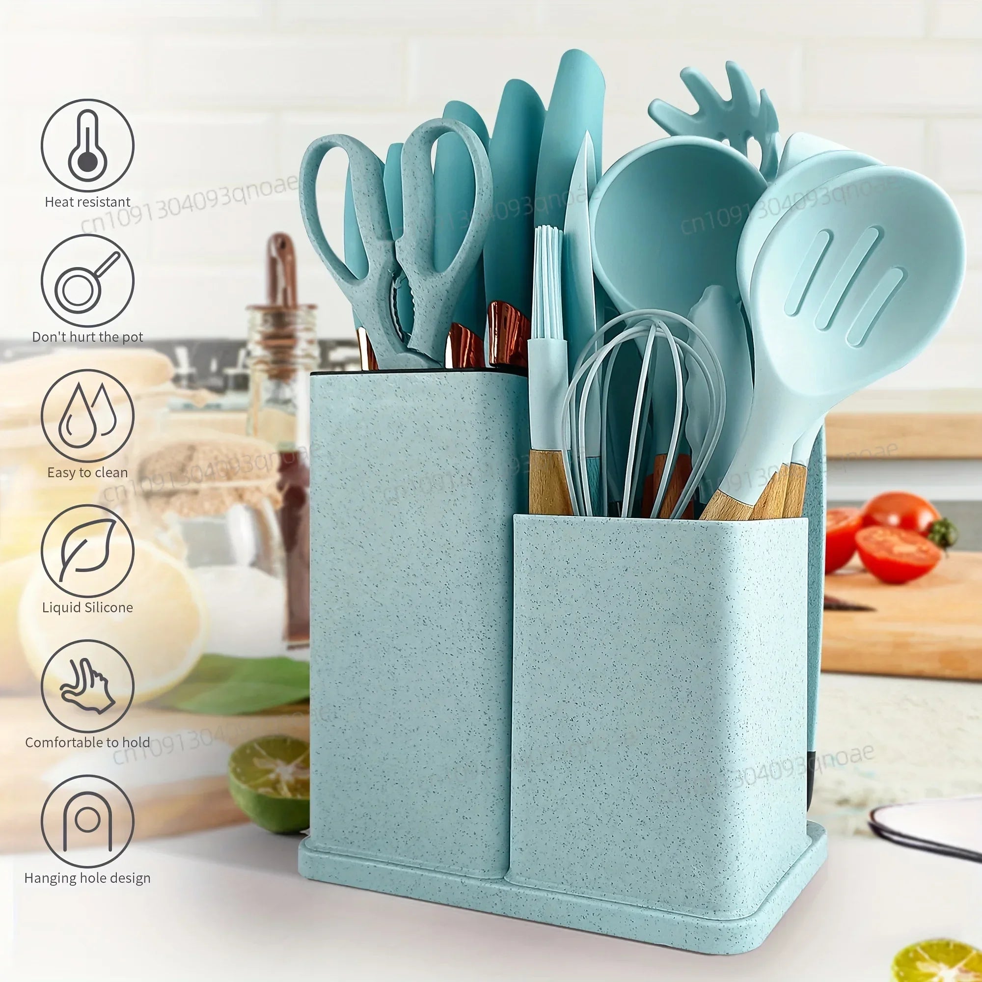 19 Advanced Silicone Kitchenware Sets Equipped with Wooden Handles