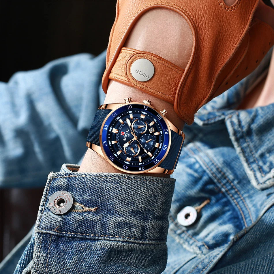 REWARD 81001 Men Watch Luxury Quartz All Steel Men Watch