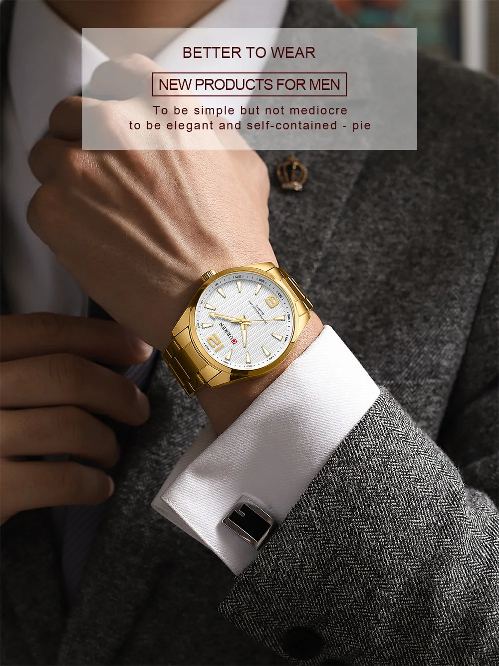 CURREN 8434 Fashion Brand Men's Watches with Luminous Hands Classy