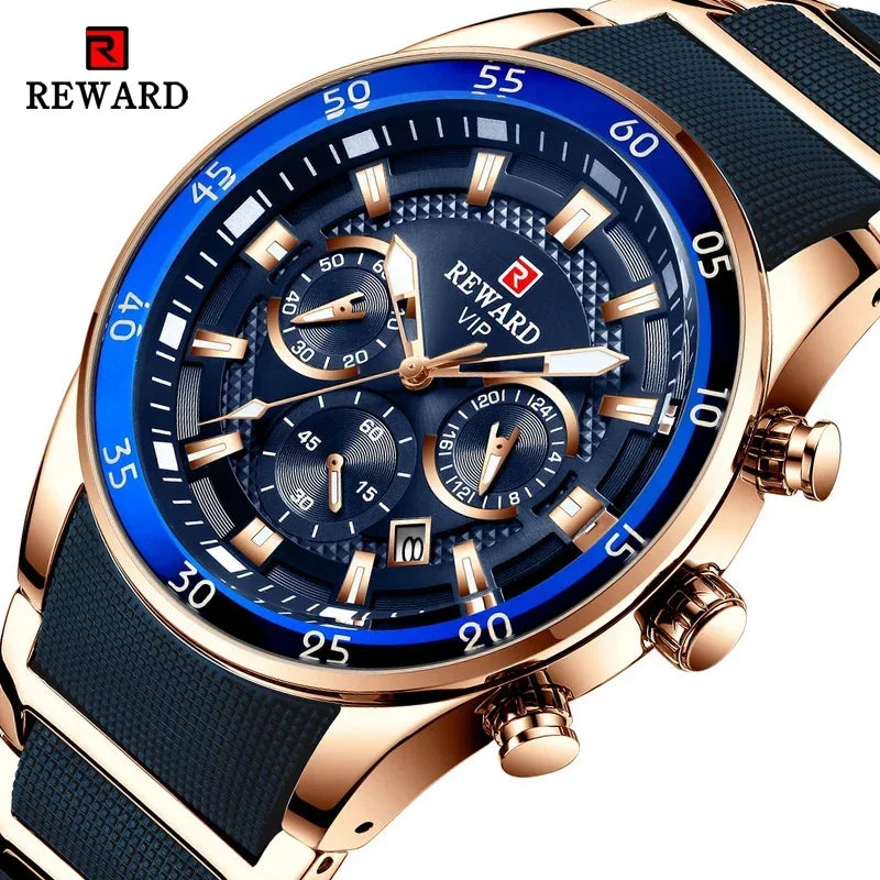 REWARD 81001 Men Watch Luxury Quartz All Steel Men Watch