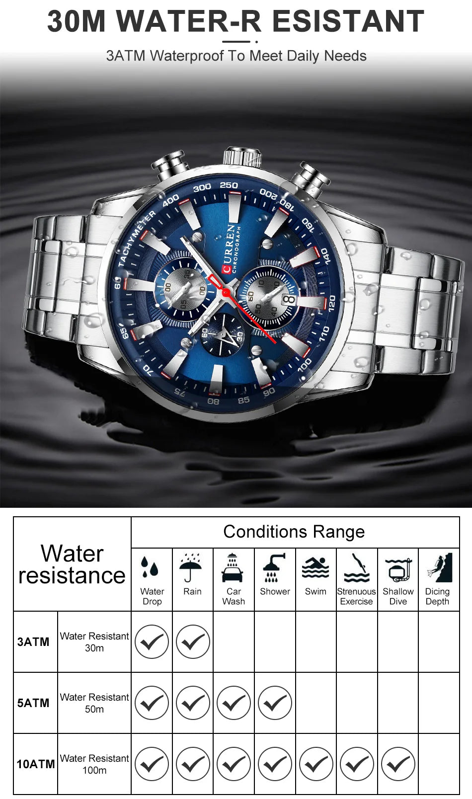 New Watches for Men Top Luxury Brand CURREN Quartz Men’s Watch