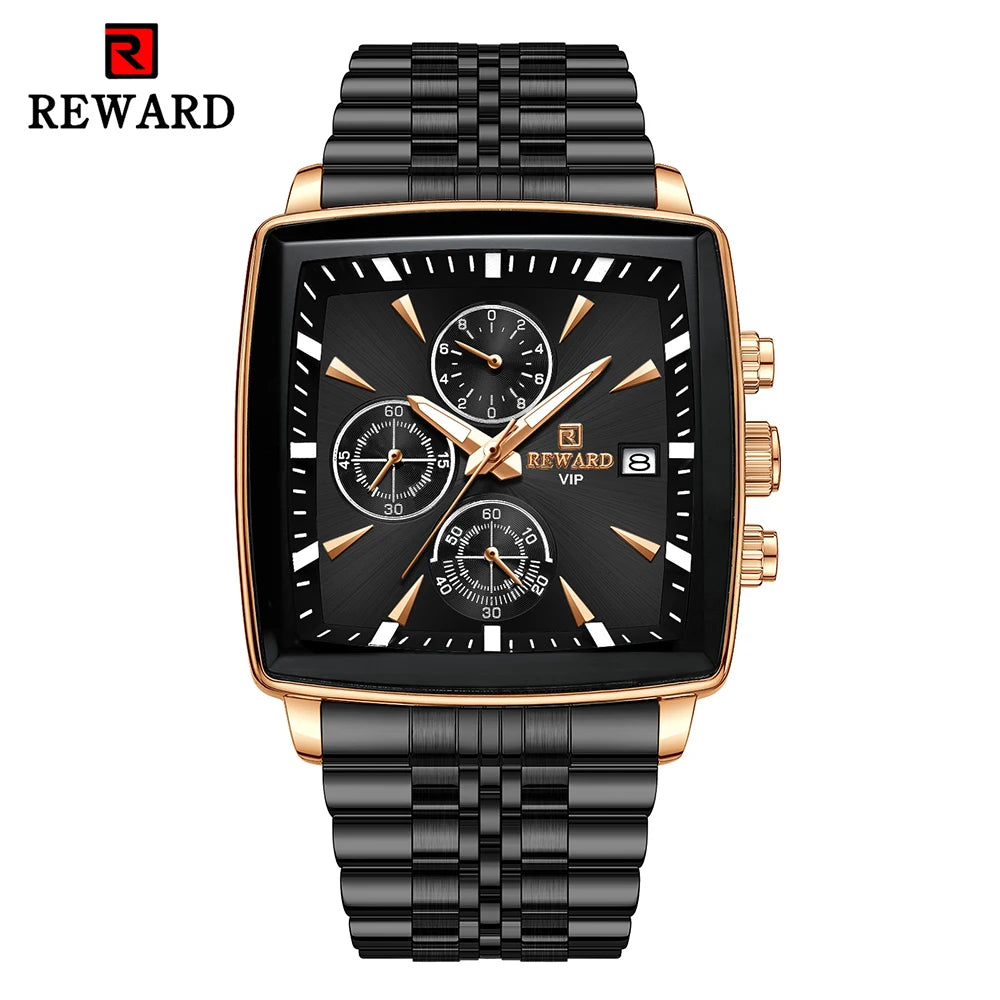 REWARD Rectangle Men's Watches Quartz Wristwatches Luxury Business