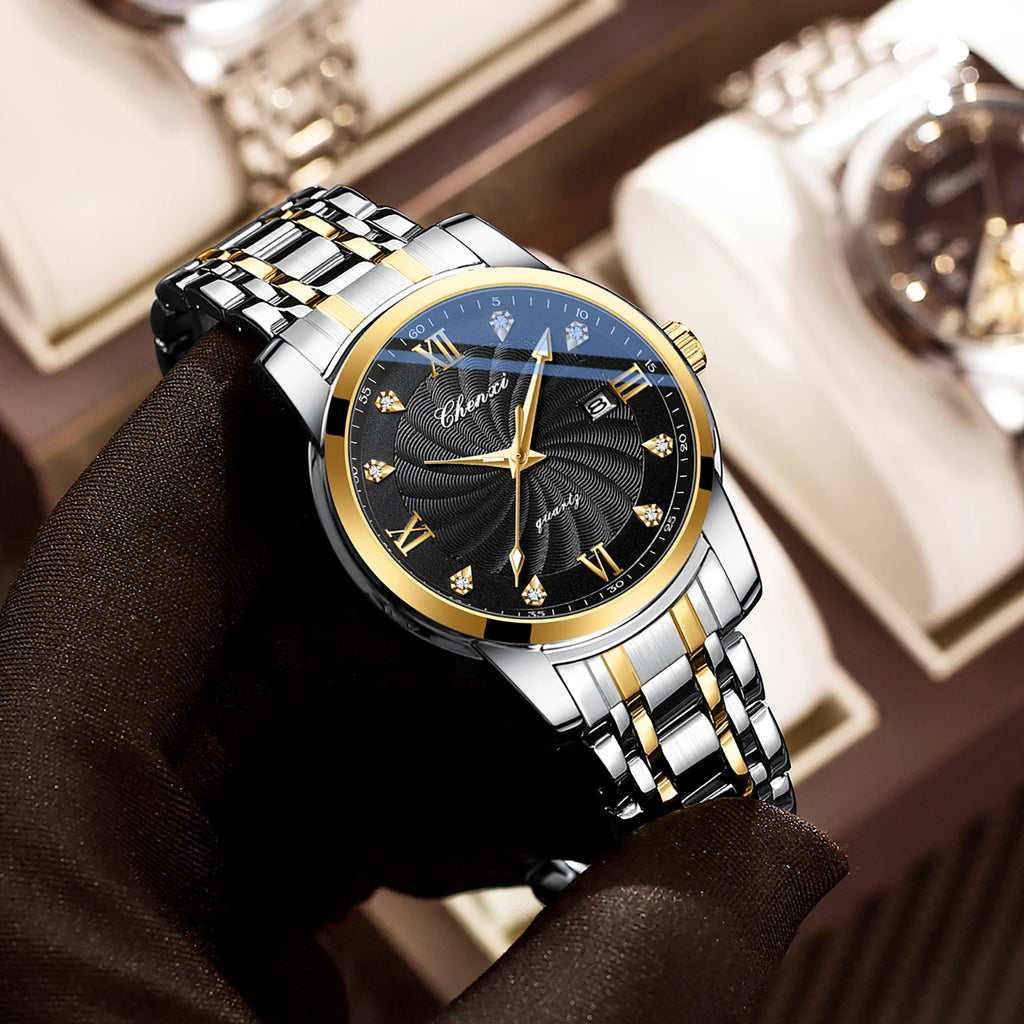 Top Brand Watches For Men High Quality See Through Skeleton Quartz Watch