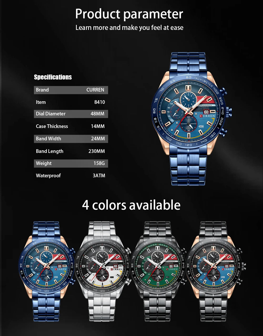 CURREN Luxury Brand Men Watch Fashion Men‘s Quartz Watches