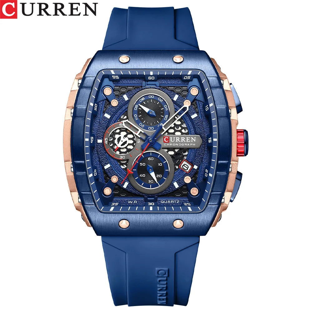 CURREN 8442 Top Brand Men's Watches Luxury Square Quartz