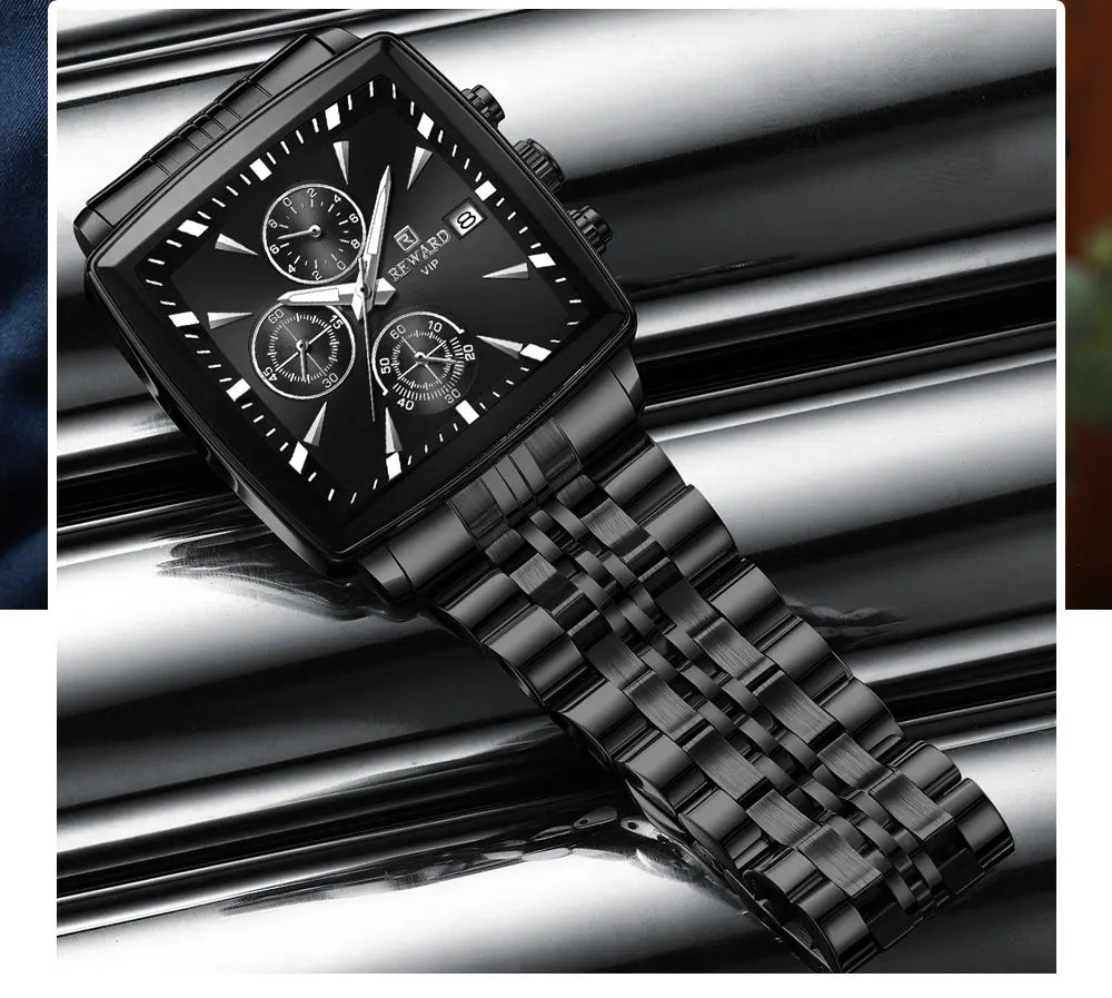REWARD Rectangle Men's Watches Quartz Wristwatches Luxury Business