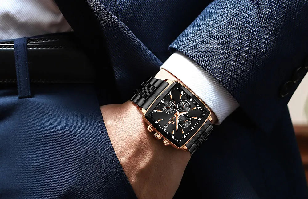 REWARD Rectangle Men's Watches Quartz Wristwatches Luxury Business