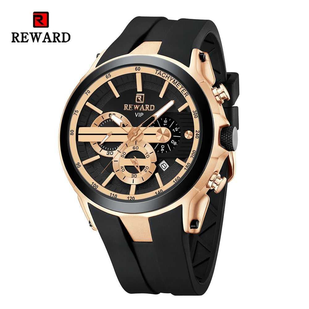 REWARD VIP New Fashion Watch for Men Leather Strap Waterproof
