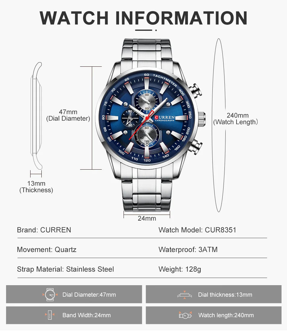 New Watches for Men Top Luxury Brand CURREN Quartz Men’s Watch