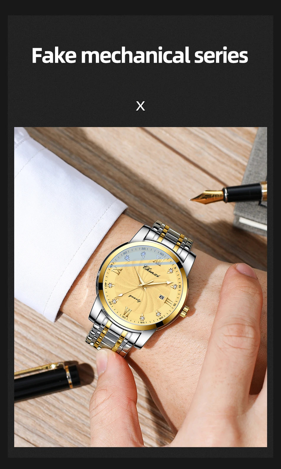 Top Brand Watches For Men High Quality See Through Skeleton Quartz Watch