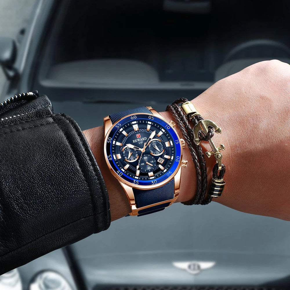 REWARD 81001 Men Watch Luxury Quartz All Steel Men Watch