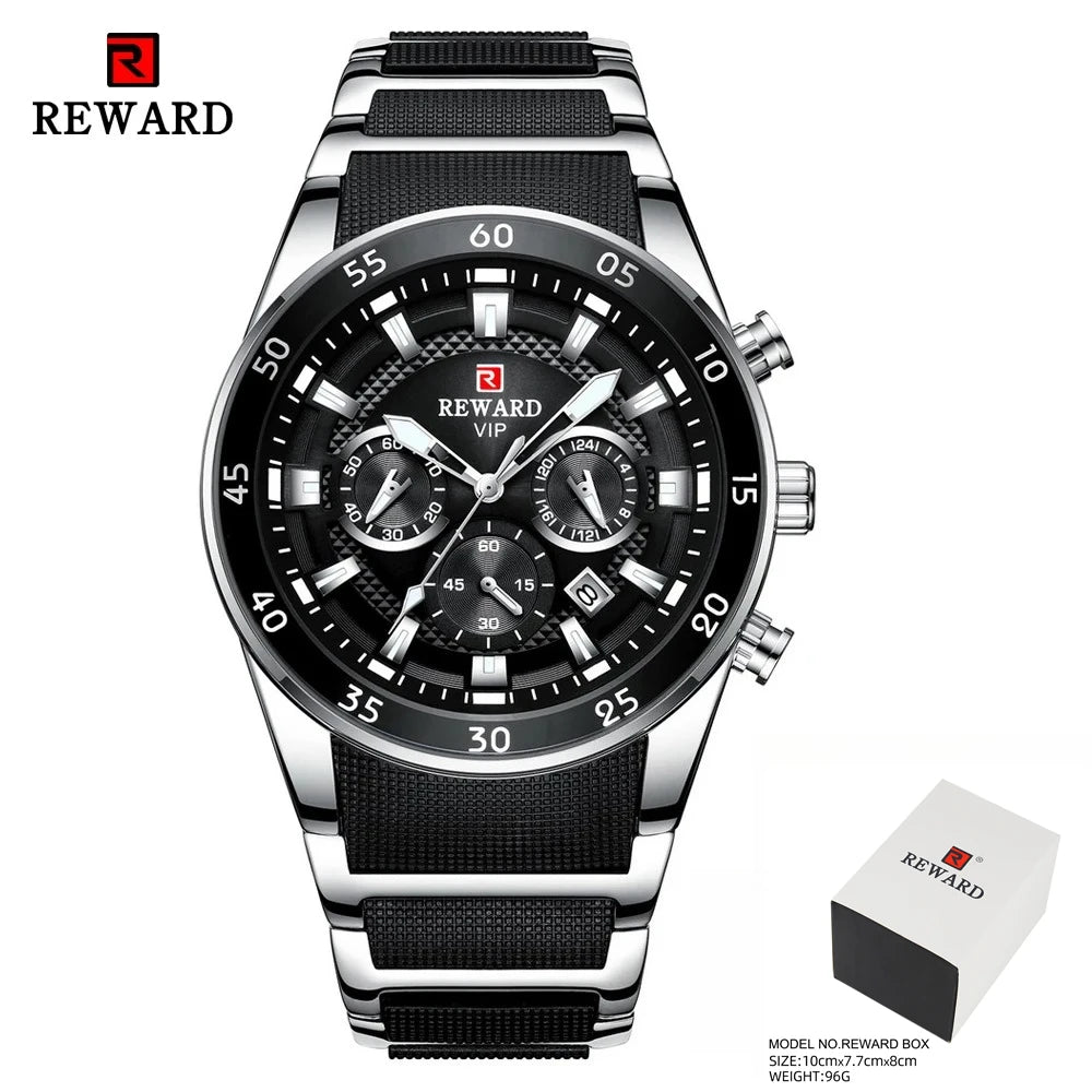 REWARD 81001 Men Watch Luxury Quartz All Steel Men Watch