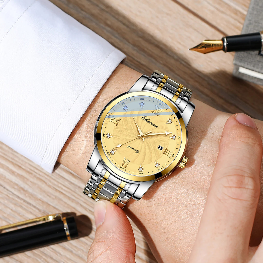 Top Brand Watches For Men High Quality See Through Skeleton Quartz Watch