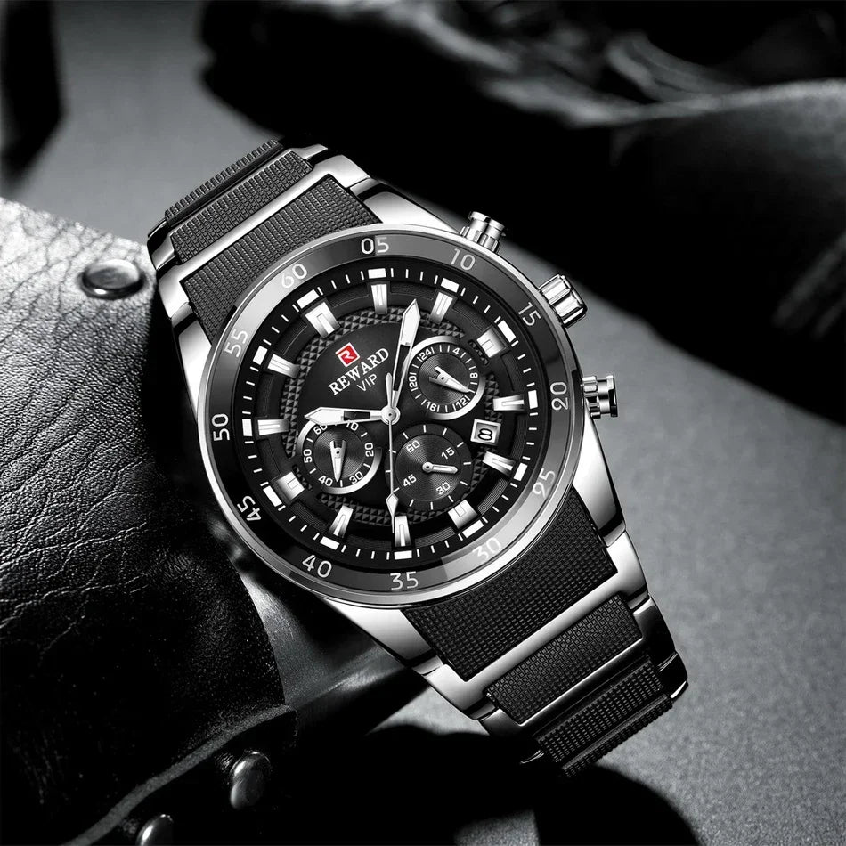 REWARD 81001 Men Watch Luxury Quartz All Steel Men Watch