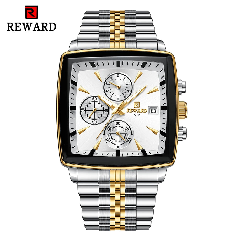 REWARD Rectangle Men's Watches Quartz Wristwatches Luxury Business