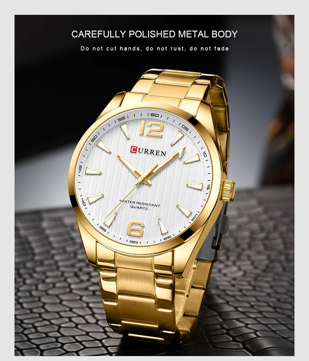CURREN 8434 Fashion Brand Men's Watches with Luminous Hands Classy