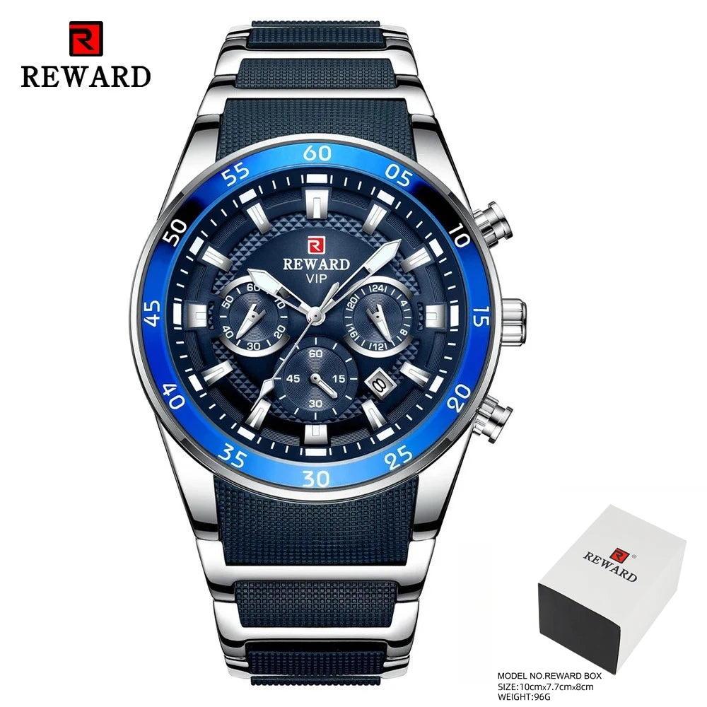 REWARD 81001 Men Watch Luxury Quartz All Steel Men Watch