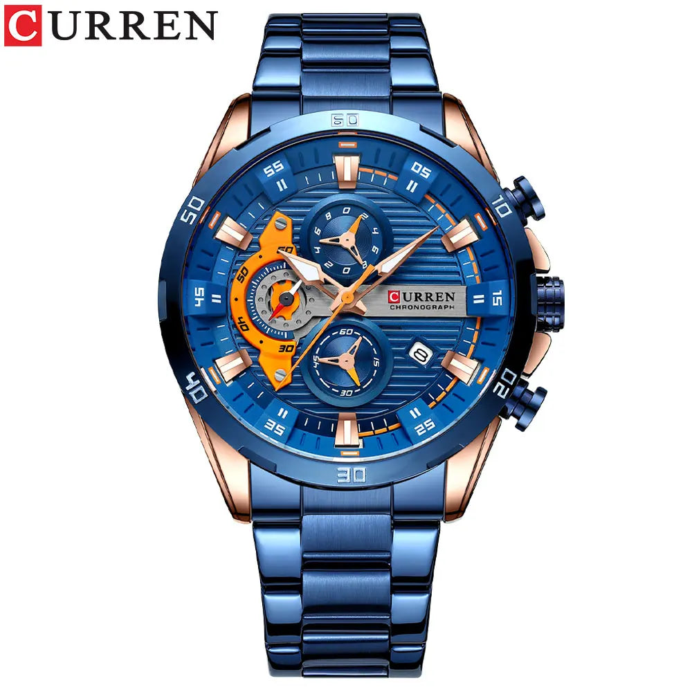 CURREN Stainless Steel Watches for Mens Creative Fashion