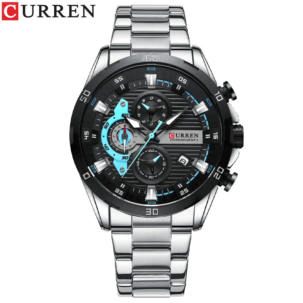 CURREN Stainless Steel Watches for Mens Creative Fashion