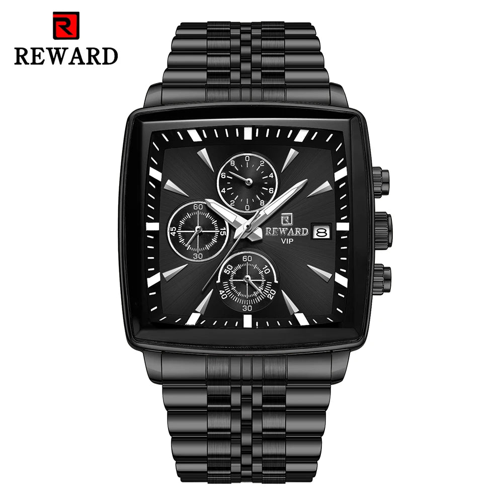 REWARD Rectangle Men's Watches Quartz Wristwatches Luxury Business